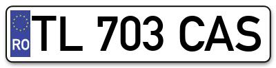 Placuta inmatriculare numar auto  TL-703-CAS, TL 703 CAS, TL703CAS