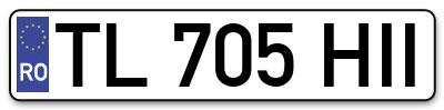 Placuta inmatriculare numar auto  TL-705-HII, TL 705 HII, TL705HII