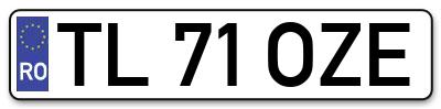 Placuta inmatriculare numar auto  TL-71-OZE, TL 71 OZE, TL71OZE
