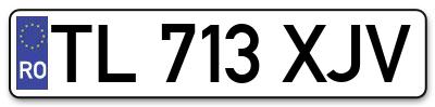 Placuta inmatriculare numar auto  TL-713-XJV, TL 713 XJV, TL713XJV