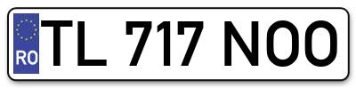 Placuta inmatriculare numar auto  TL-717-NOO, TL 717 NOO, TL717NOO