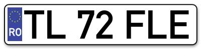 Placuta inmatriculare numar auto  TL-72-FLE, TL 72 FLE, TL72FLE