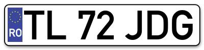 Placuta inmatriculare numar auto  TL-72-JDG, TL 72 JDG, TL72JDG