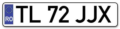 Placuta inmatriculare numar auto  TL-72-JJX, TL 72 JJX, TL72JJX