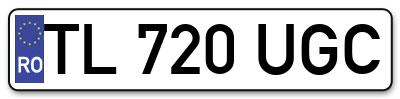 Placuta inmatriculare numar auto  TL-720-UGC, TL 720 UGC, TL720UGC