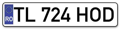 Placuta inmatriculare numar auto  TL-724-HOD, TL 724 HOD, TL724HOD