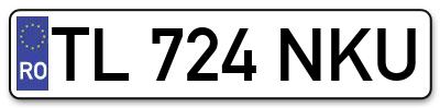 Placuta inmatriculare numar auto  TL-724-NKU, TL 724 NKU, TL724NKU