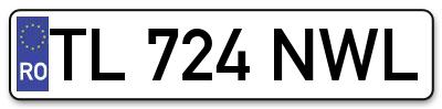 Placuta inmatriculare numar auto  TL-724-NWL, TL 724 NWL, TL724NWL