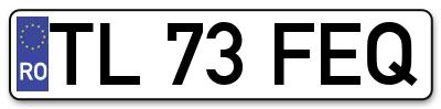 Placuta inmatriculare numar auto  TL-73-FEQ, TL 73 FEQ, TL73FEQ