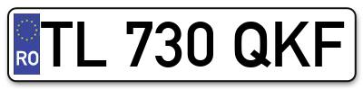 Placuta inmatriculare numar auto  TL-730-QKF, TL 730 QKF, TL730QKF
