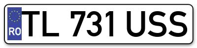 Placuta inmatriculare numar auto  TL-731-USS, TL 731 USS, TL731USS
