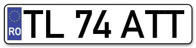Placuta inmatriculare numar auto  TL-74-ATT, TL 74 ATT, TL74ATT
