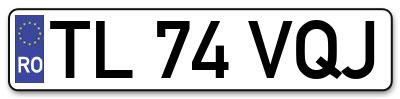 Placuta inmatriculare numar auto  TL-74-VQJ, TL 74 VQJ, TL74VQJ