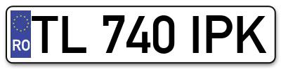 Placuta inmatriculare numar auto  TL-740-IPK, TL 740 IPK, TL740IPK
