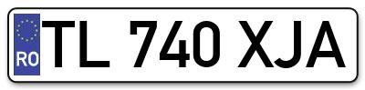Placuta inmatriculare numar auto  TL-740-XJA, TL 740 XJA, TL740XJA