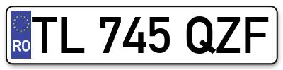 Placuta inmatriculare numar auto  TL-745-QZF, TL 745 QZF, TL745QZF