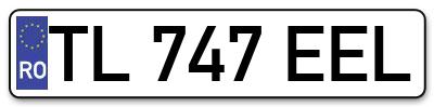 Placuta inmatriculare numar auto  TL-747-EEL, TL 747 EEL, TL747EEL