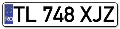 Placuta inmatriculare numar auto  TL-748-XJZ, TL 748 XJZ, TL748XJZ