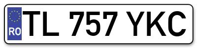Placuta inmatriculare numar auto  TL-757-YKC, TL 757 YKC, TL757YKC