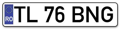 Placuta inmatriculare numar auto  TL-76-BNG, TL 76 BNG, TL76BNG