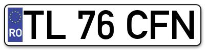 Placuta inmatriculare numar auto  TL-76-CFN, TL 76 CFN, TL76CFN