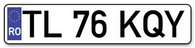 Placuta inmatriculare numar auto  TL-76-KQY, TL 76 KQY, TL76KQY