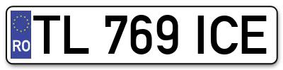 Placuta inmatriculare numar auto  TL-769-ICE, TL 769 ICE, TL769ICE