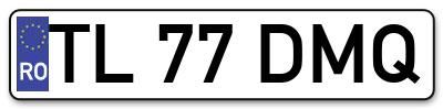 Placuta inmatriculare numar auto  TL-77-DMQ, TL 77 DMQ, TL77DMQ