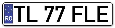 Placuta inmatriculare numar auto  TL-77-FLE, TL 77 FLE, TL77FLE