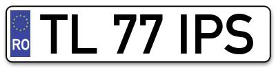 Placuta inmatriculare numar auto  TL-77-IPS, TL 77 IPS, TL77IPS