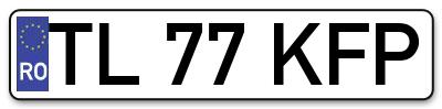 Placuta inmatriculare numar auto  TL-77-KFP, TL 77 KFP, TL77KFP