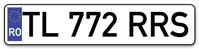 Placuta inmatriculare numar auto  TL-772-RRS, TL 772 RRS, TL772RRS