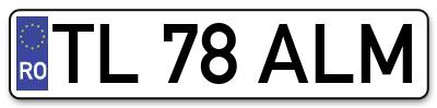 Placuta inmatriculare numar auto  TL-78-ALM, TL 78 ALM, TL78ALM