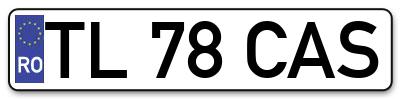 Placuta inmatriculare numar auto  TL-78-CAS, TL 78 CAS, TL78CAS