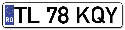 Placuta inmatriculare numar auto  TL-78-KQY, TL 78 KQY, TL78KQY