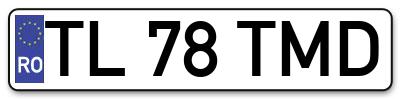 Placuta inmatriculare numar auto  TL-78-TMD, TL 78 TMD, TL78TMD
