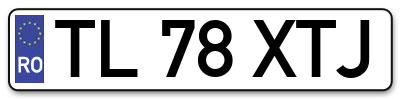 Placuta inmatriculare numar auto  TL-78-XTJ, TL 78 XTJ, TL78XTJ