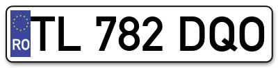 Placuta inmatriculare numar auto  TL-782-DQO, TL 782 DQO, TL782DQO