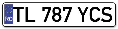 Placuta inmatriculare numar auto  TL-787-YCS, TL 787 YCS, TL787YCS