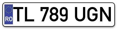 Placuta inmatriculare numar auto  TL-789-UGN, TL 789 UGN, TL789UGN