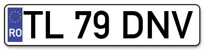 Placuta inmatriculare numar auto  TL-79-DNV, TL 79 DNV, TL79DNV