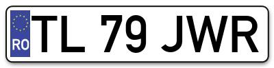 Placuta inmatriculare numar auto  TL-79-JWR, TL 79 JWR, TL79JWR