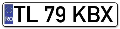Placuta inmatriculare numar auto  TL-79-KBX, TL 79 KBX, TL79KBX