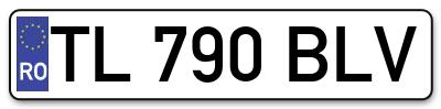 Placuta inmatriculare numar auto  TL-790-BLV, TL 790 BLV, TL790BLV