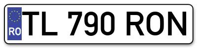 Placuta inmatriculare numar auto  TL-790-RON, TL 790 RON, TL790RON