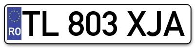 Placuta inmatriculare numar auto  TL-803-XJA, TL 803 XJA, TL803XJA