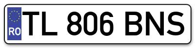Placuta inmatriculare numar auto  TL-806-BNS, TL 806 BNS, TL806BNS