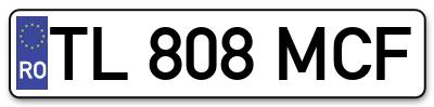 Placuta inmatriculare numar auto  TL-808-MCF, TL 808 MCF, TL808MCF