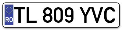 Placuta inmatriculare numar auto  TL-809-YVC, TL 809 YVC, TL809YVC