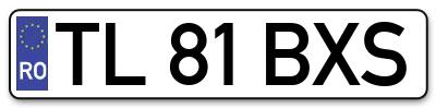 Placuta inmatriculare numar auto  TL-81-BXS, TL 81 BXS, TL81BXS